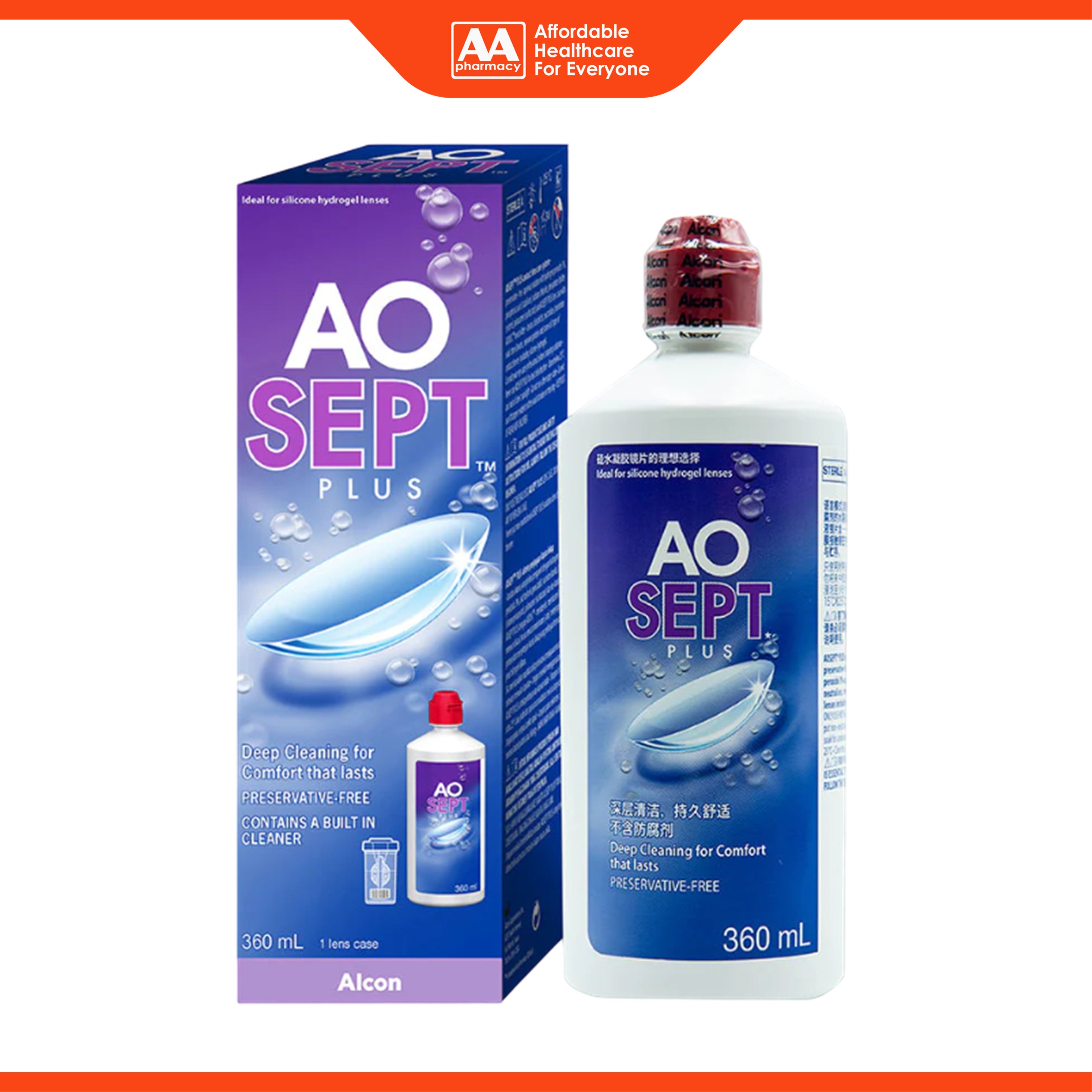 Alcon AOSEPT Plus Contact Lens Care System (360ml)