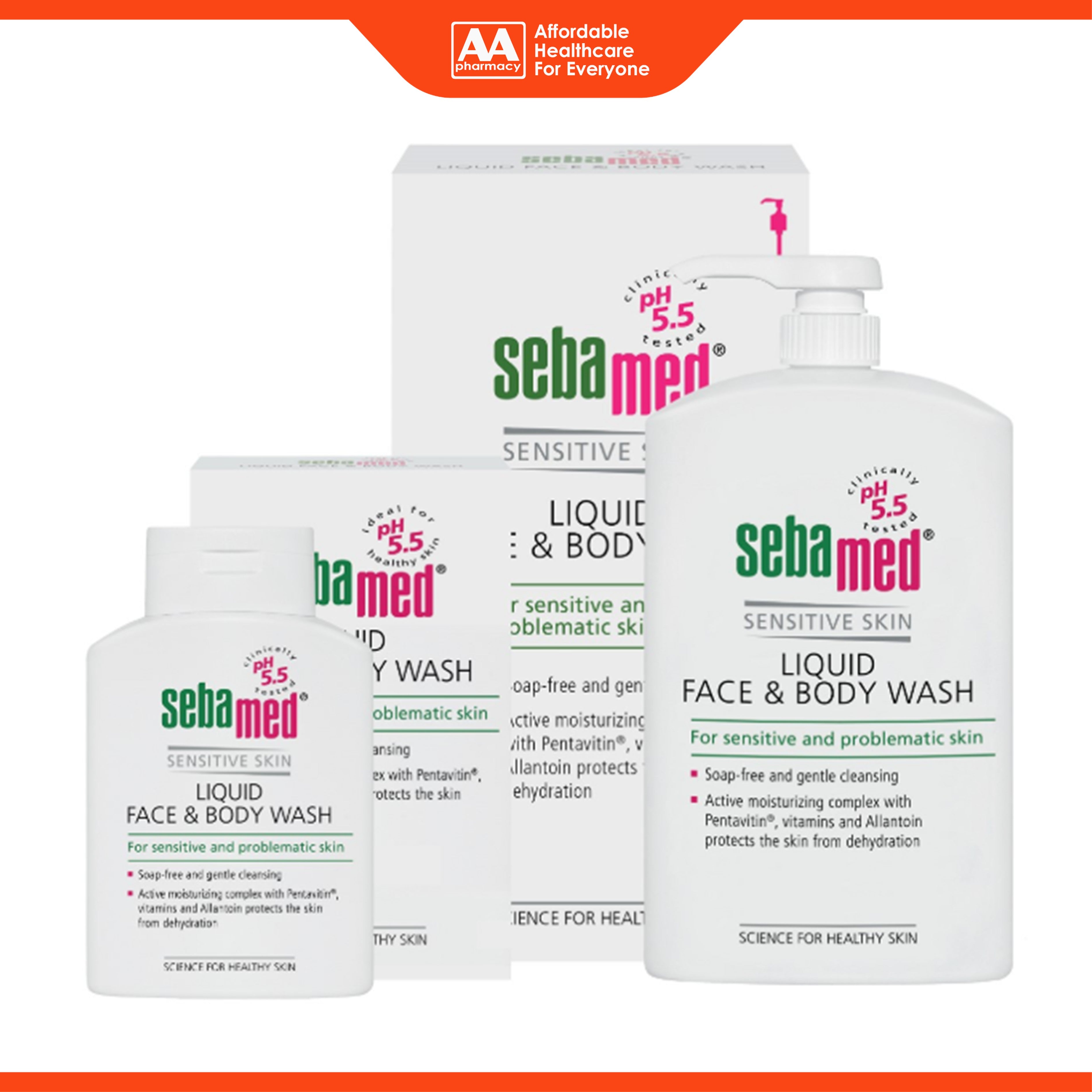 Sebamed Liquid Face and Body Wash 1000mL+200mL