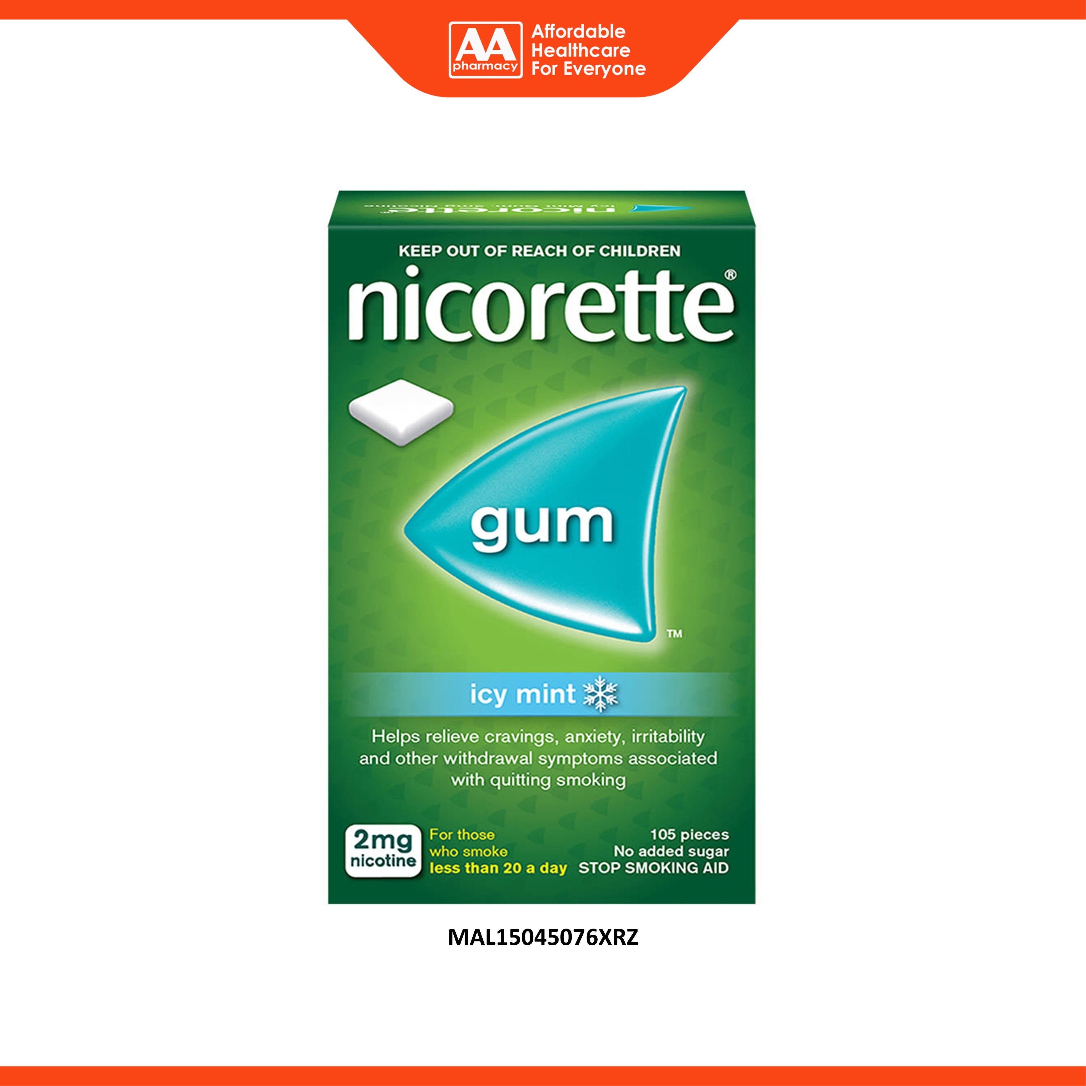 Nicorette Icy Mint Gum - 2mg Nicotine (105's)