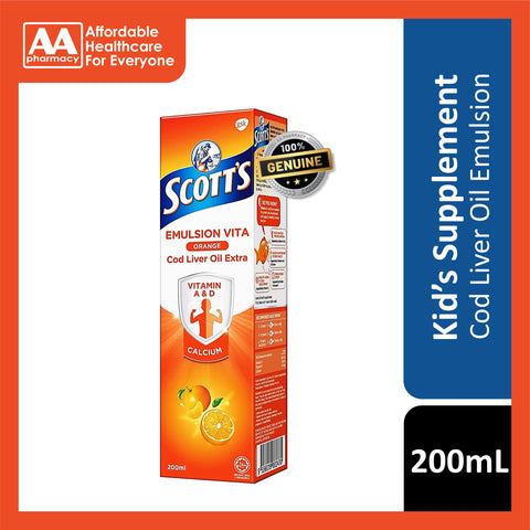 Scott's Cod Liver Oil Extra Emulsion Vita (Orange Flavour) 200mL