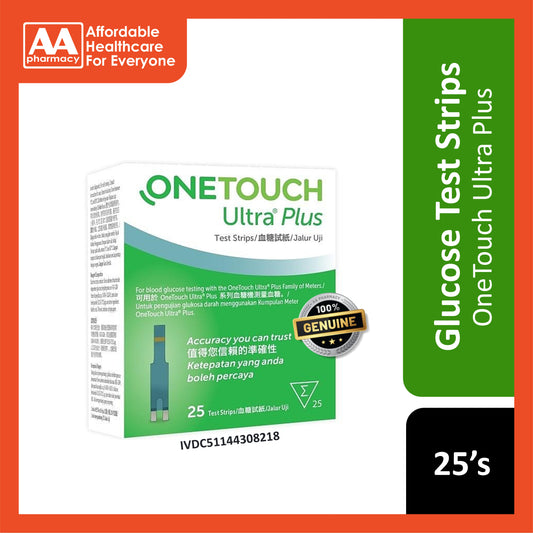 One Touch Ultra Plus Glucose Test Strip 25's