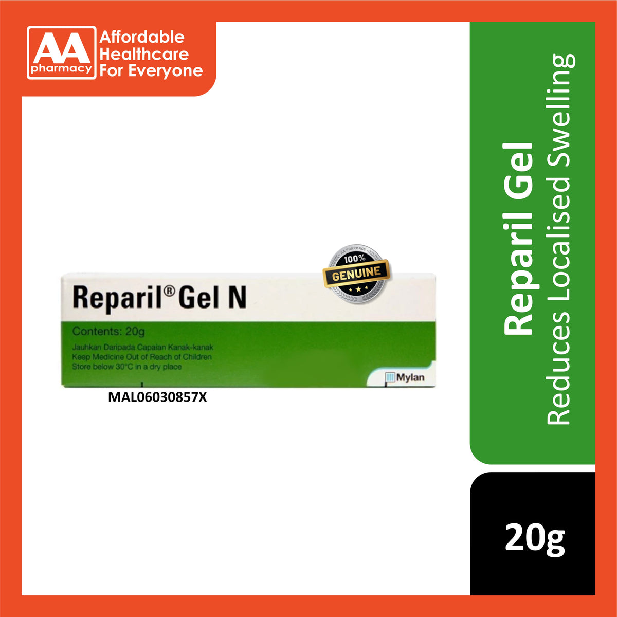Reparil Gel N 20g - Reduces Inflammation & Swelling – AA Pharmacy