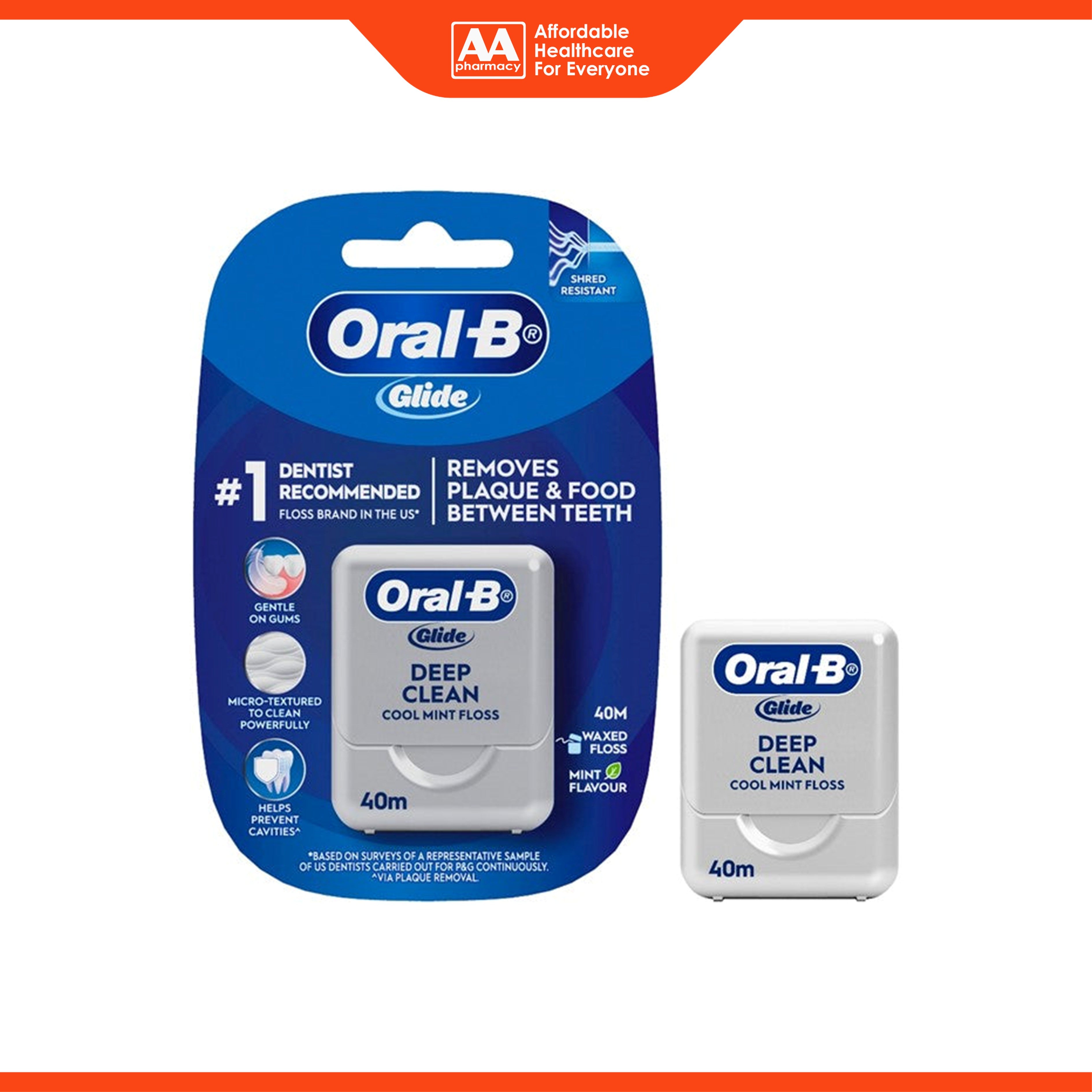Oral-B Glide Deep Clean Cool Mint Floss 40m 1's