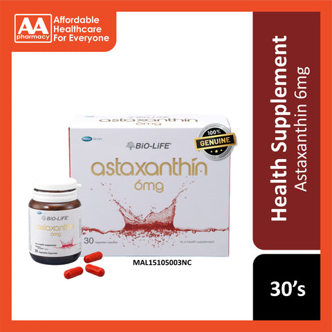 Bio-Life Astaxanthin 6mg Vegetable Capsule 30's