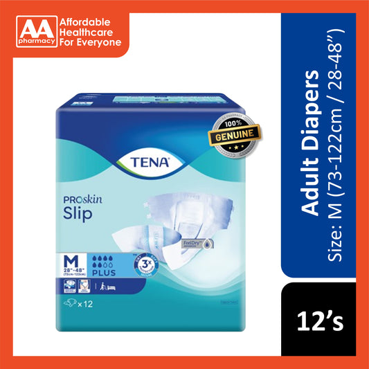 Tena PROskin Slip Plus Adult Diapers Size M 12's (73-112cm / 28-48 inches)