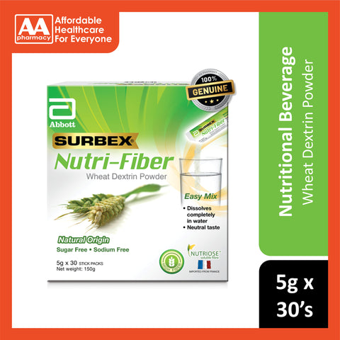 Surbex Nutri-Fiber Wheat Dextrin Powder Sachet 5gx30's