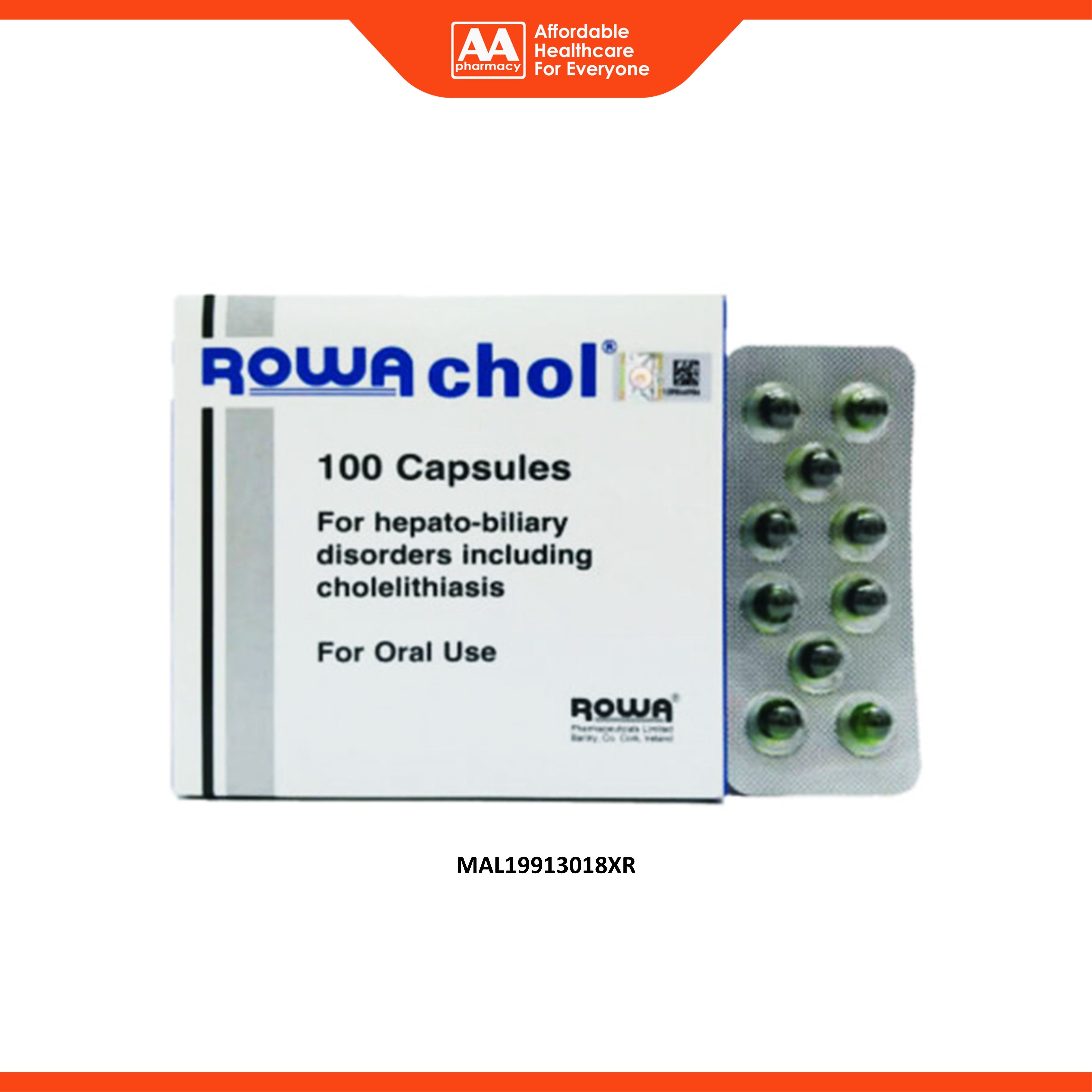 ROWAchol Enteric-Coated Capsule (10 x 10's) - For Hepatobiliary Disorders