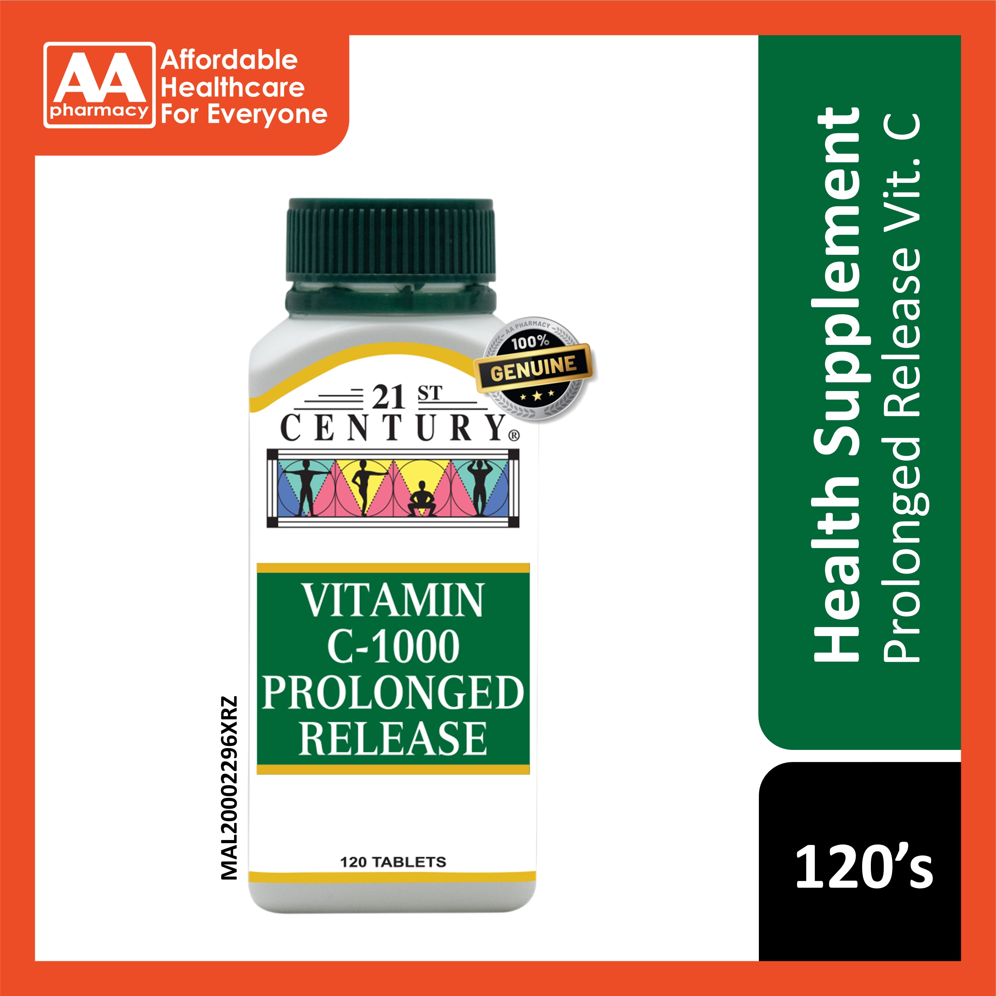 21st Century Vitamin C-1000mg (Prolonged Release) Tablets 120's