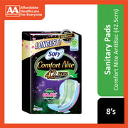 Sofy Sanitary Pads (Comfort Nite Anti Bac, Heavy Flow, Wing, 42.5cm) 8's