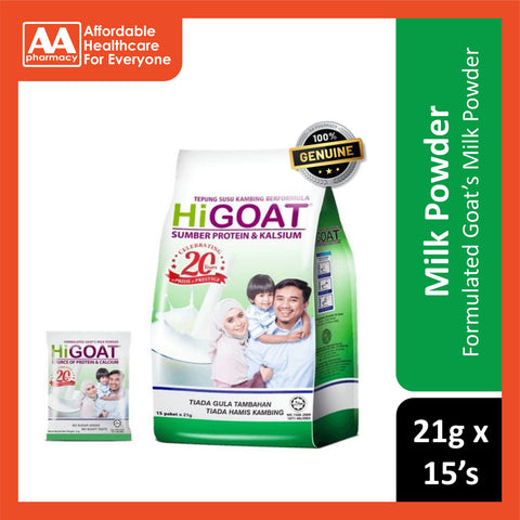 HiGOAT Formulated Goat's Milk Powder Sachet 21gx15's