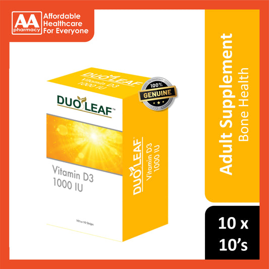 Duoleaf Vitamin D3 1000IU Tablet 10X10's