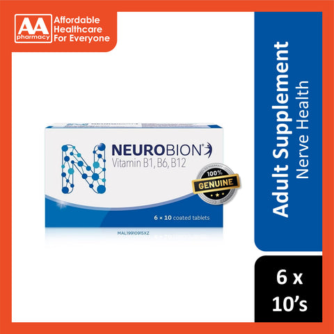 Neurobion (Vitamin B1, B6, B12) Tablet 6x10's – AA Pharmacy