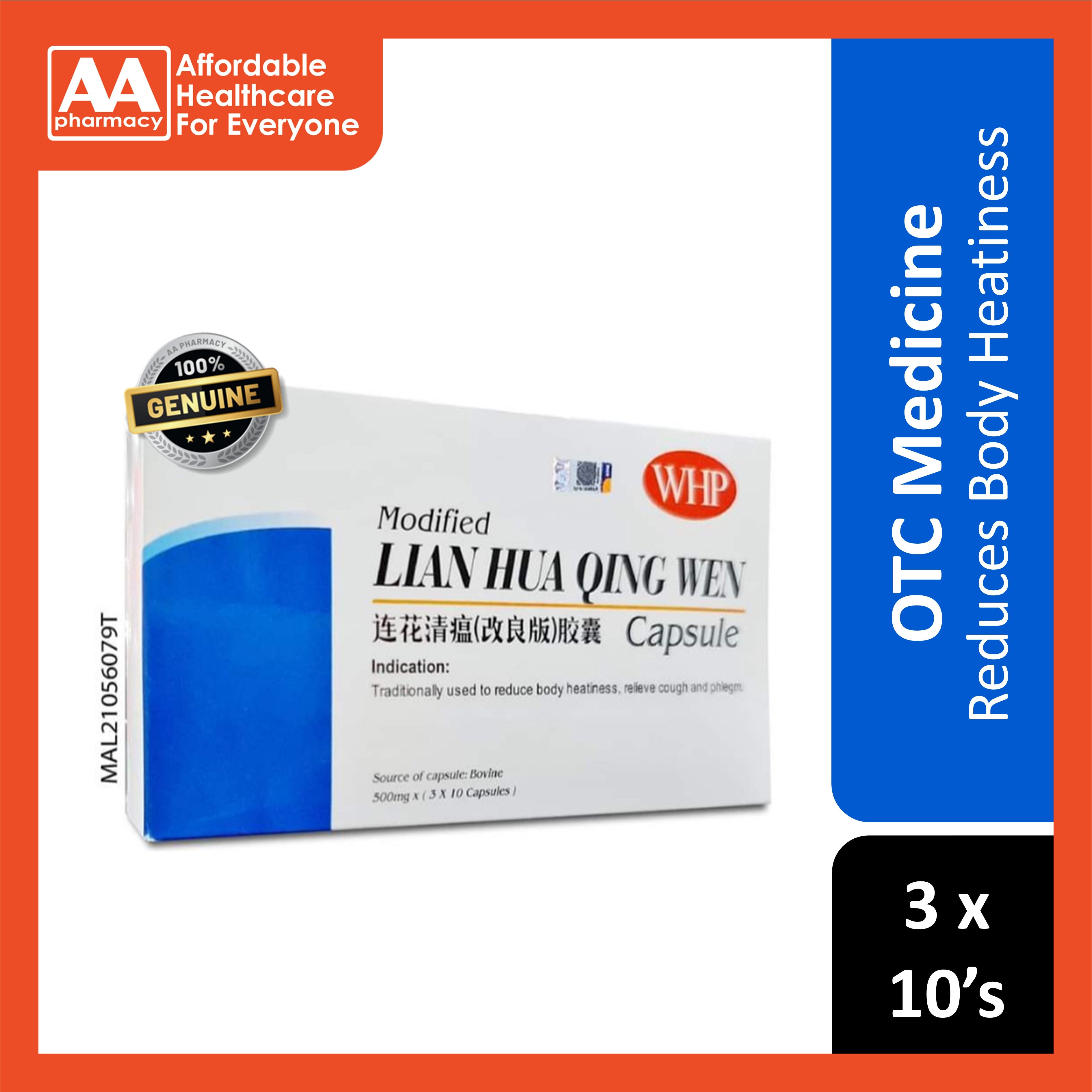 WHP Modified Lian Hua Qing Wen 500mg Capsule 3x10's