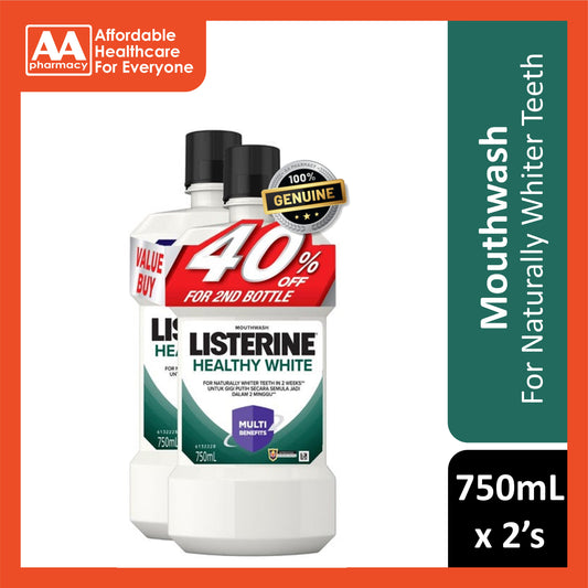 Listerine Mouthwash - Healthy White 750mLx2's [Twinpack]