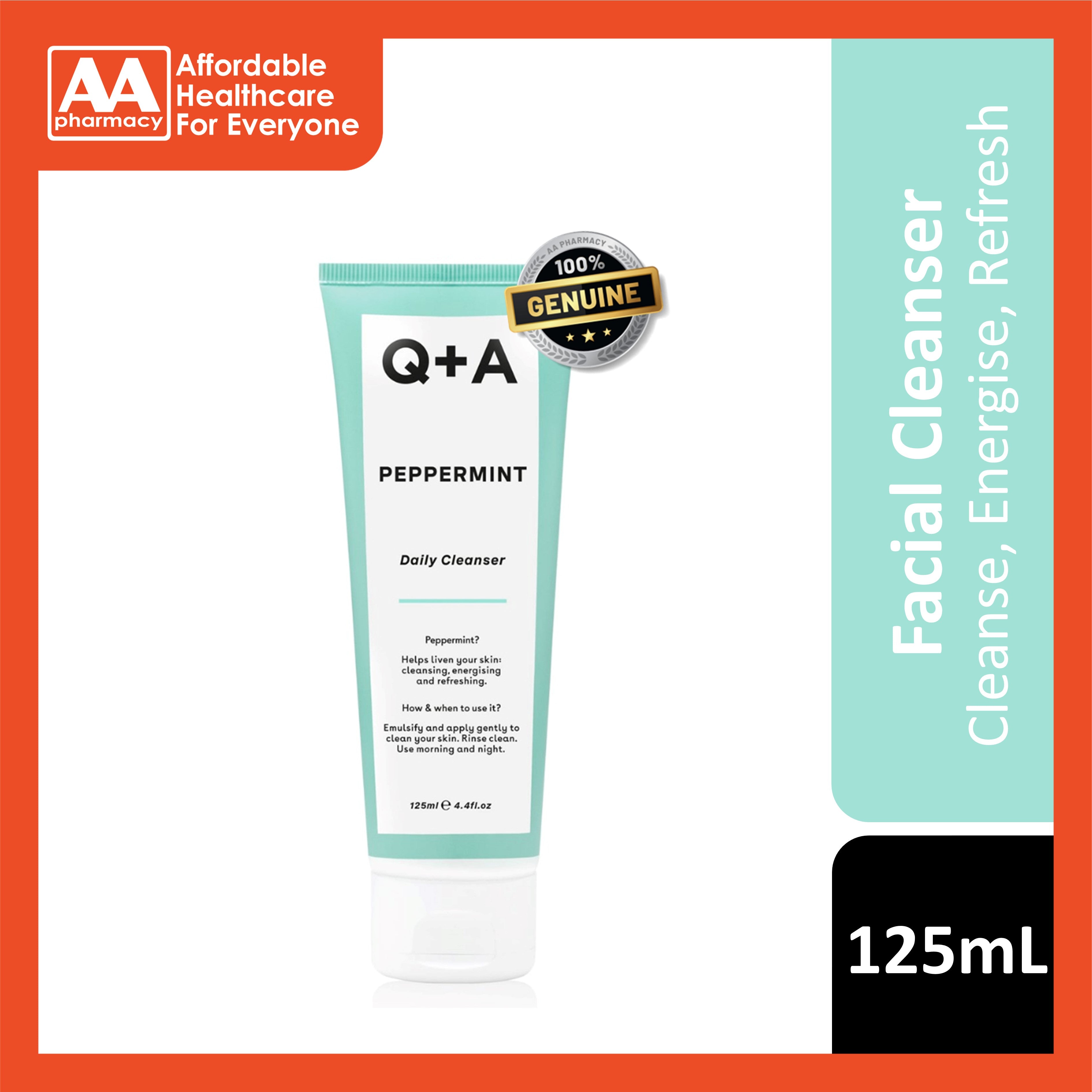 Q+A Peppermint Daily Cleanser 125mL