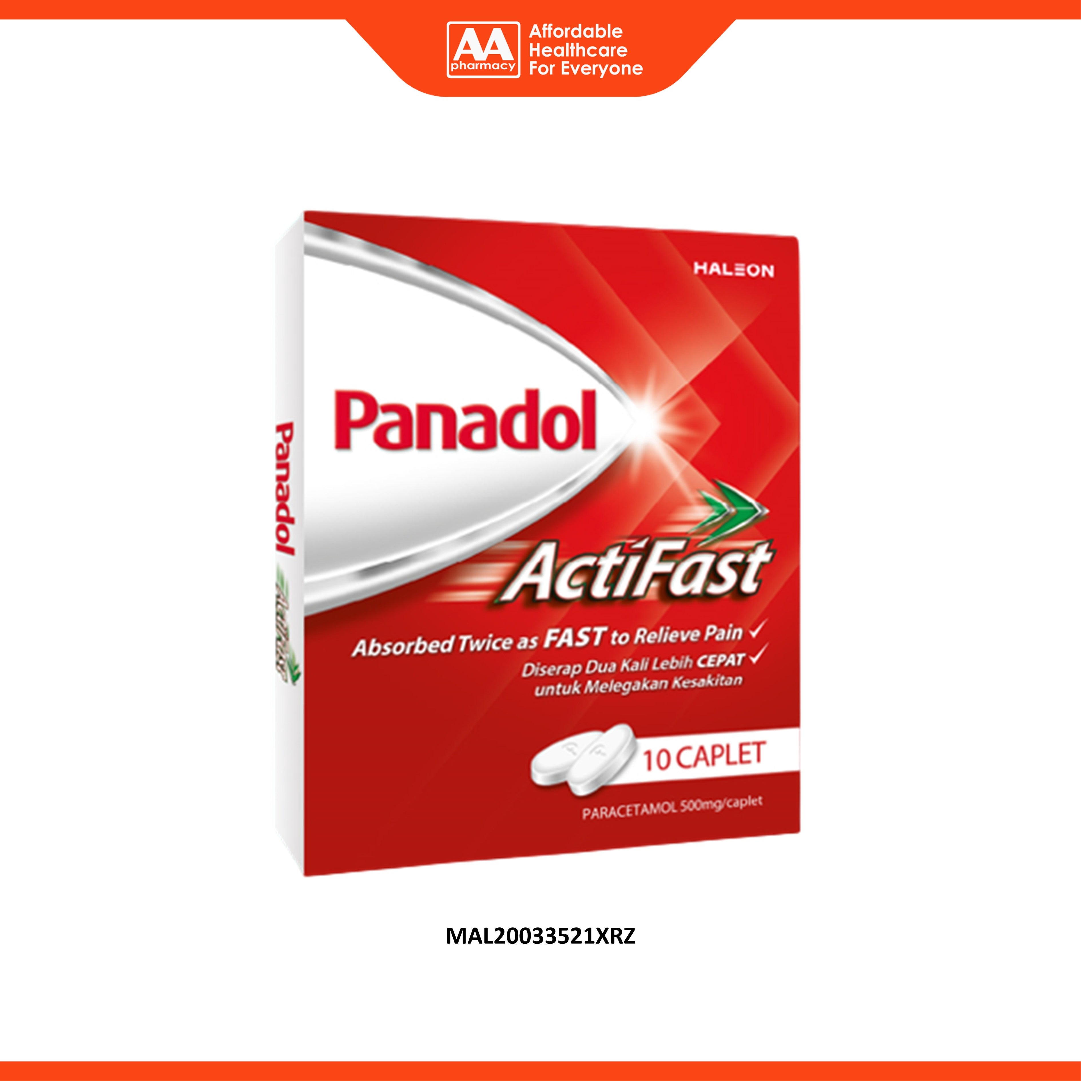 Panadol ActiFast 500mg Caplet 10's
