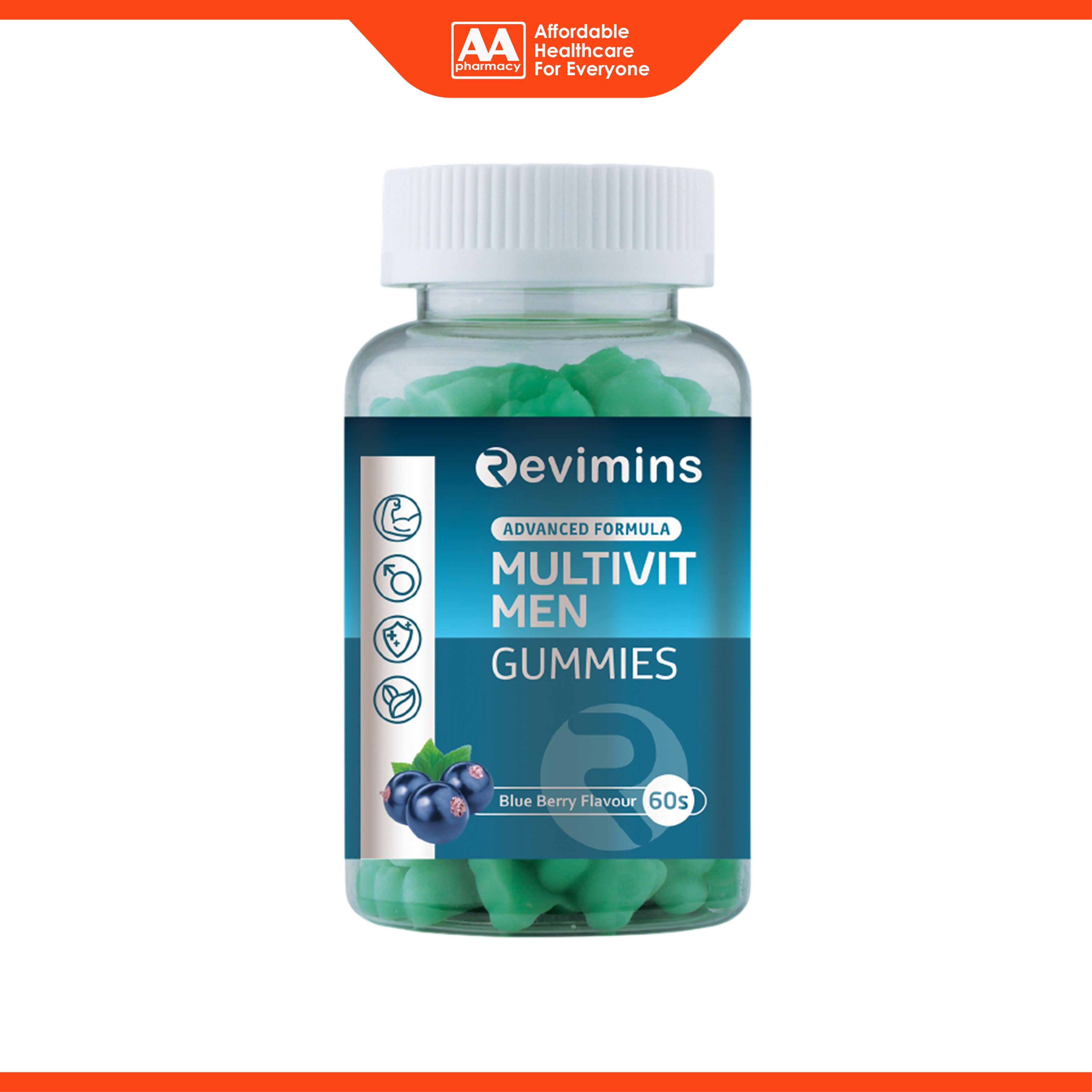 Revimins Multivit Men Gummies 60's (Blueberry Flavour)