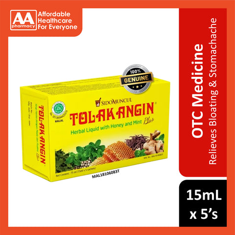 Tolak Angin Herbal Liquid Sachet with Honey and Mint 15mLx5's