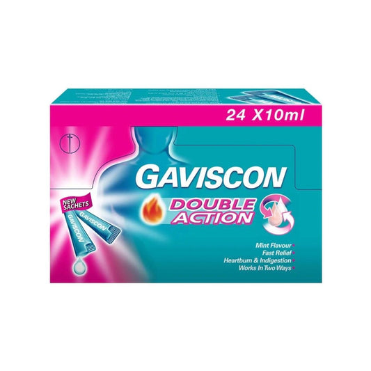 Gaviscon Double Action Liquid Sachet 10mLx24's (Mint Flavour)