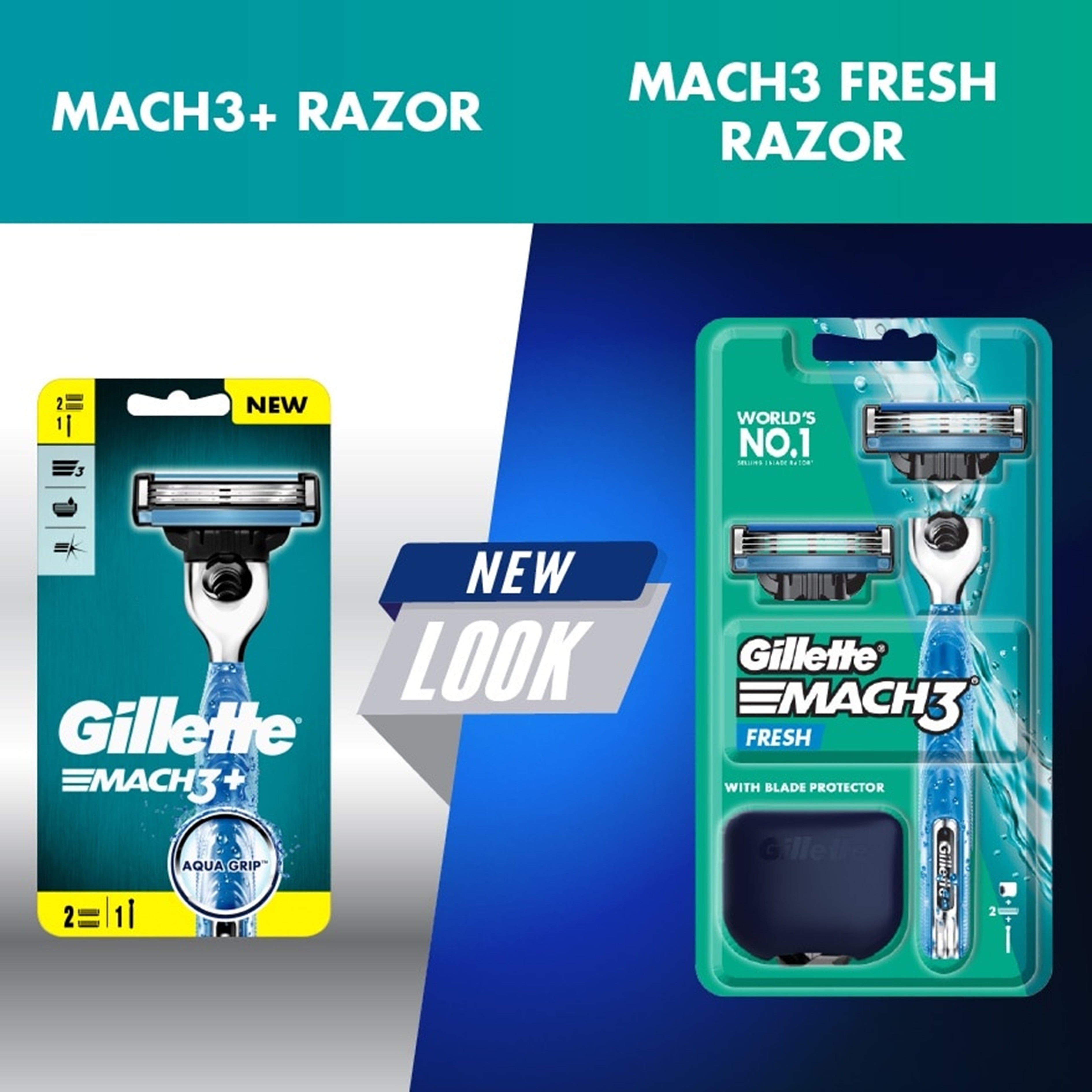 Gillette Mach 3 Fresh (1 Handle, 2 Cartridges, 1 Travel Cover)