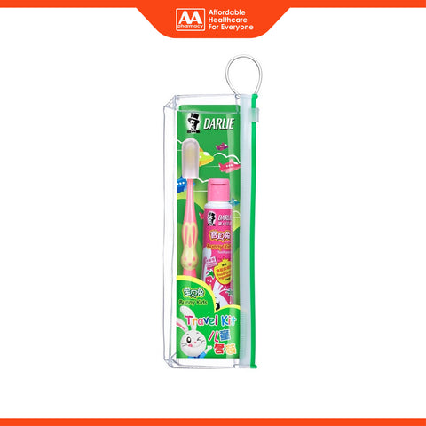 Darlie Bunny Kids Dental Kit For Children (Bunny Kids Strawberry Toothpaste 40g + Lovely Bunny For Kids Toothbrush 4+ Years)