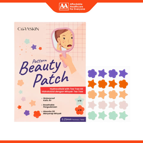 Curaskin Pattern Beauty Patch (Hydrocolloid With Tea Tree Oil) 20's