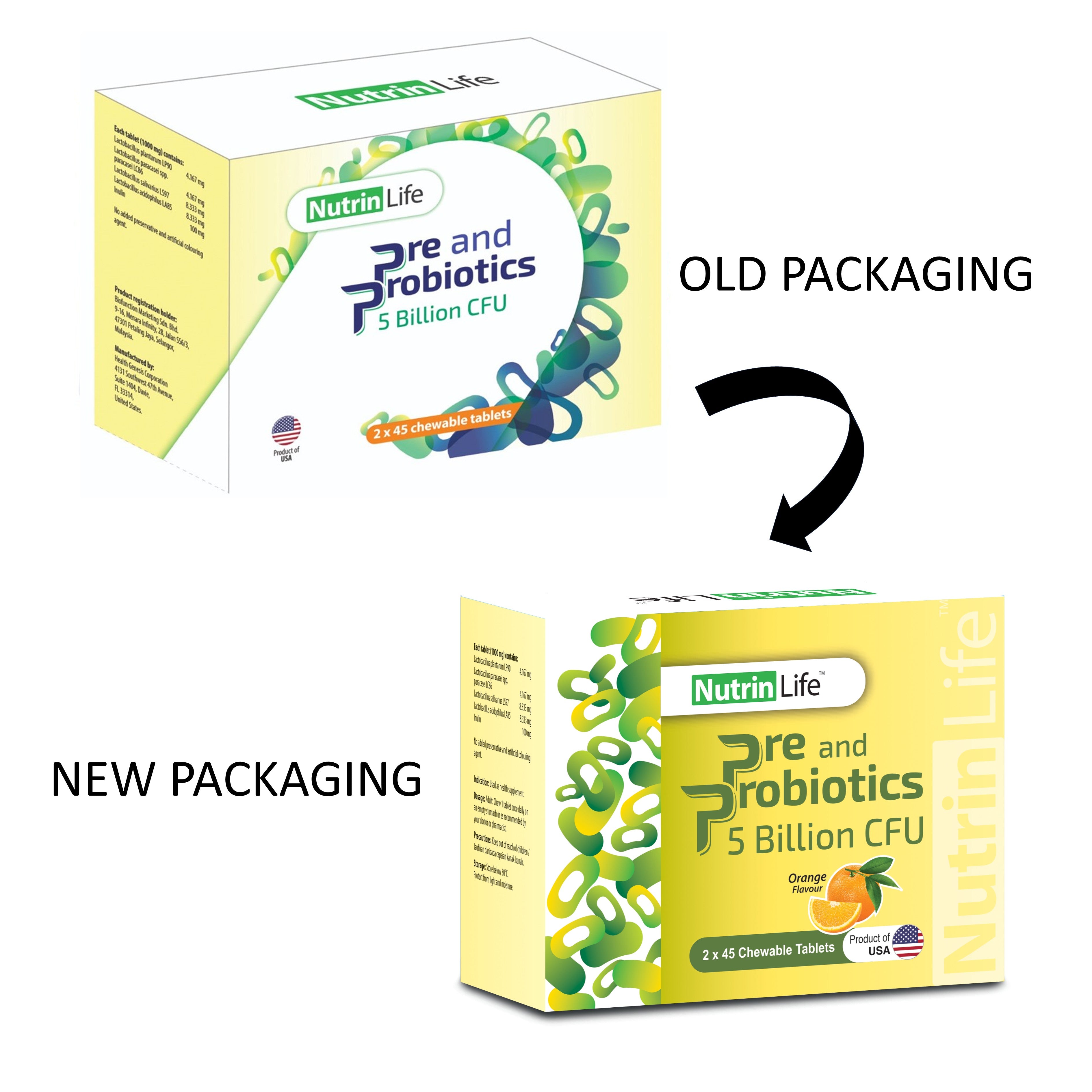 NutrinLife Pre And Probiotics 5 Billion CFUs Chewable Tablet 2x45's