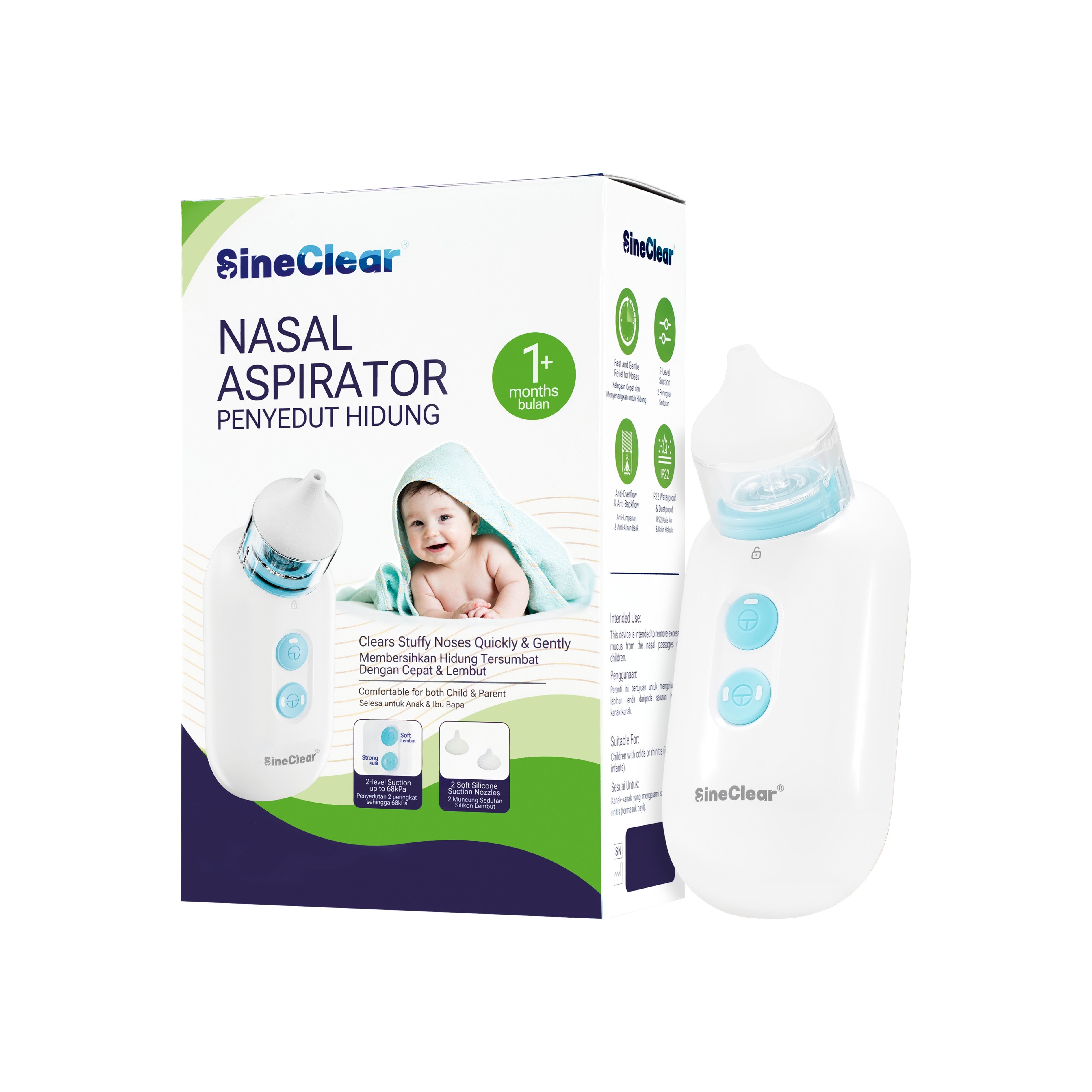 SineClear Nasal Aspirator - For Babies 1+ Months [6 Months Warranty]
