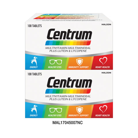 Centrum Multivitamin-Multimineral Plus Lutein and Lycopene Tablet 2x100's [Twinpack]