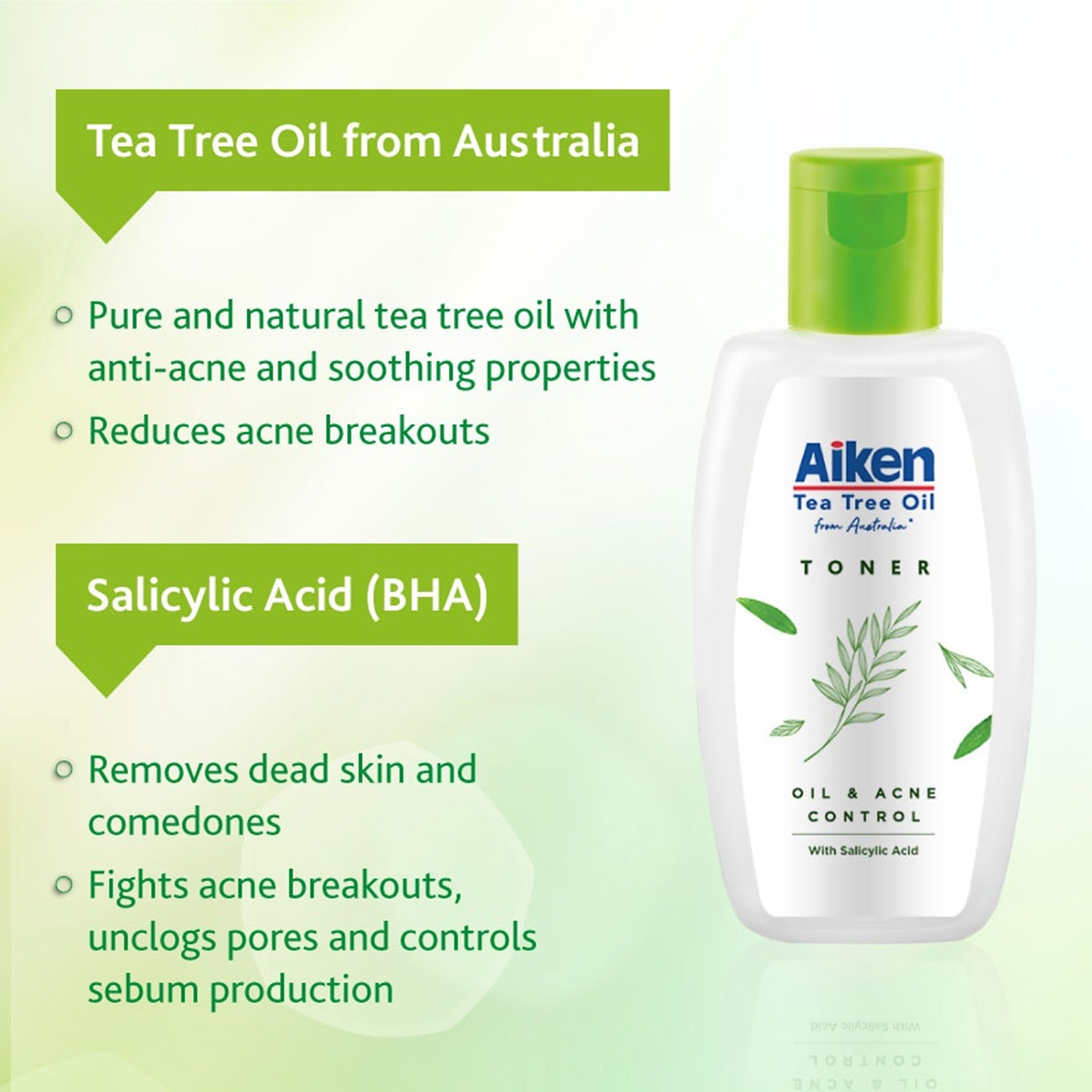 Aiken Tea Tree Oil Toner with Salicylic Acid 100mL (Oil and Acne Control)