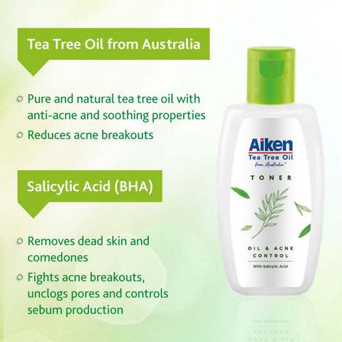 Aiken Tea Tree Oil Toner with Salicylic Acid 100mL (Oil and Acne Control)