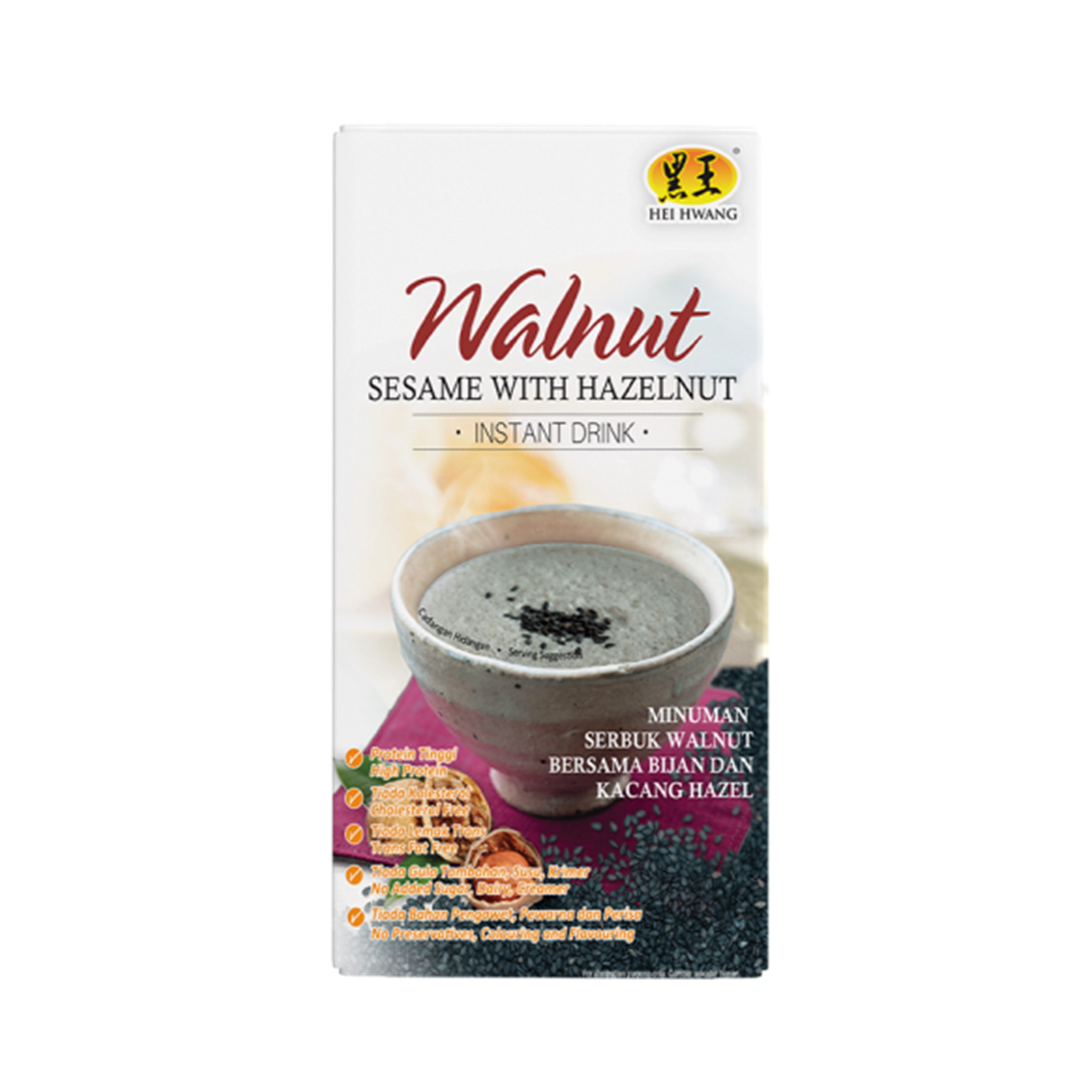 Hei Hwang Walnut Sesame with Hazelnut Instant Drink Sachet 30gx15's