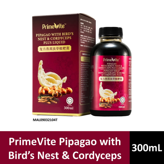 PrimeVite Pipagao With Bird's Nest And Cordyceps Plus Liquid 300mL