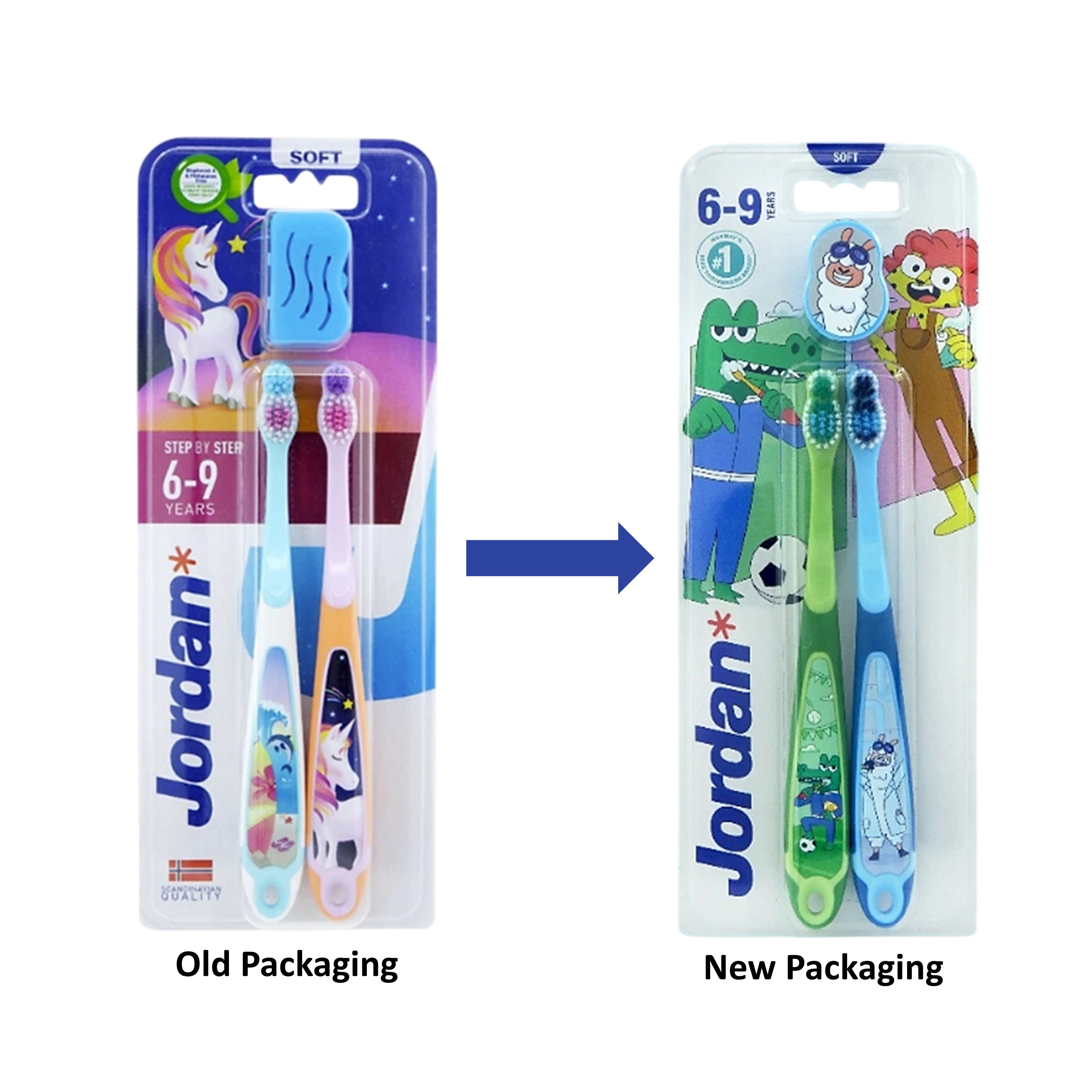Jordan Toothbrush Step 3 6-9 Years Soft (2's)