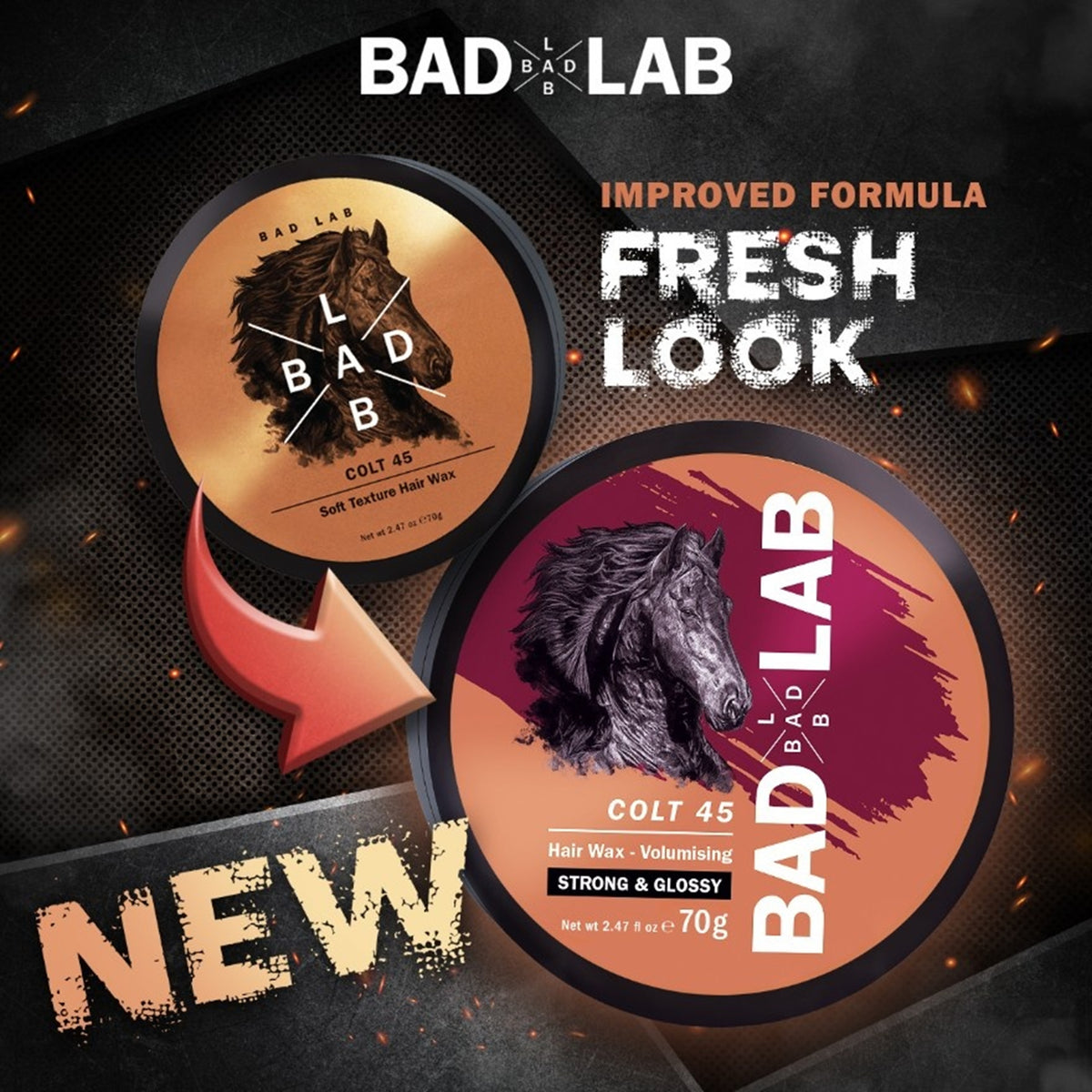 Bad Lab Colt 45 Hair Wax - Volumising, Strong and Glossy (70g)