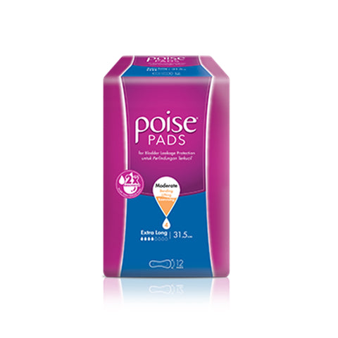 Poise Pads Extra Long 31.5cm 12's