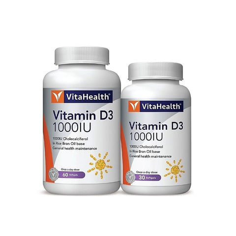 VitaHealth Vitamin D3 1000IU Softgel 60's + 30's