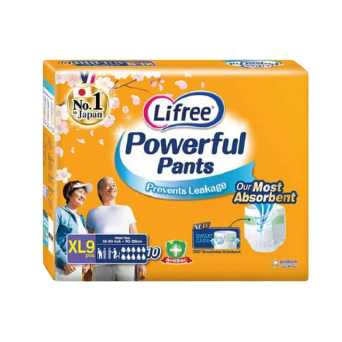 Lifree Powerful Pants (Size XL, Waist 35-50 inches or 90-125cm) 9's [Heavy Urinary Leak]