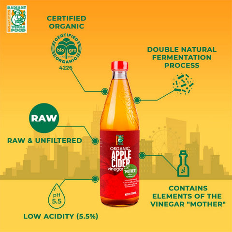 Radiant Organic Apple Cider Vinegar 750mL