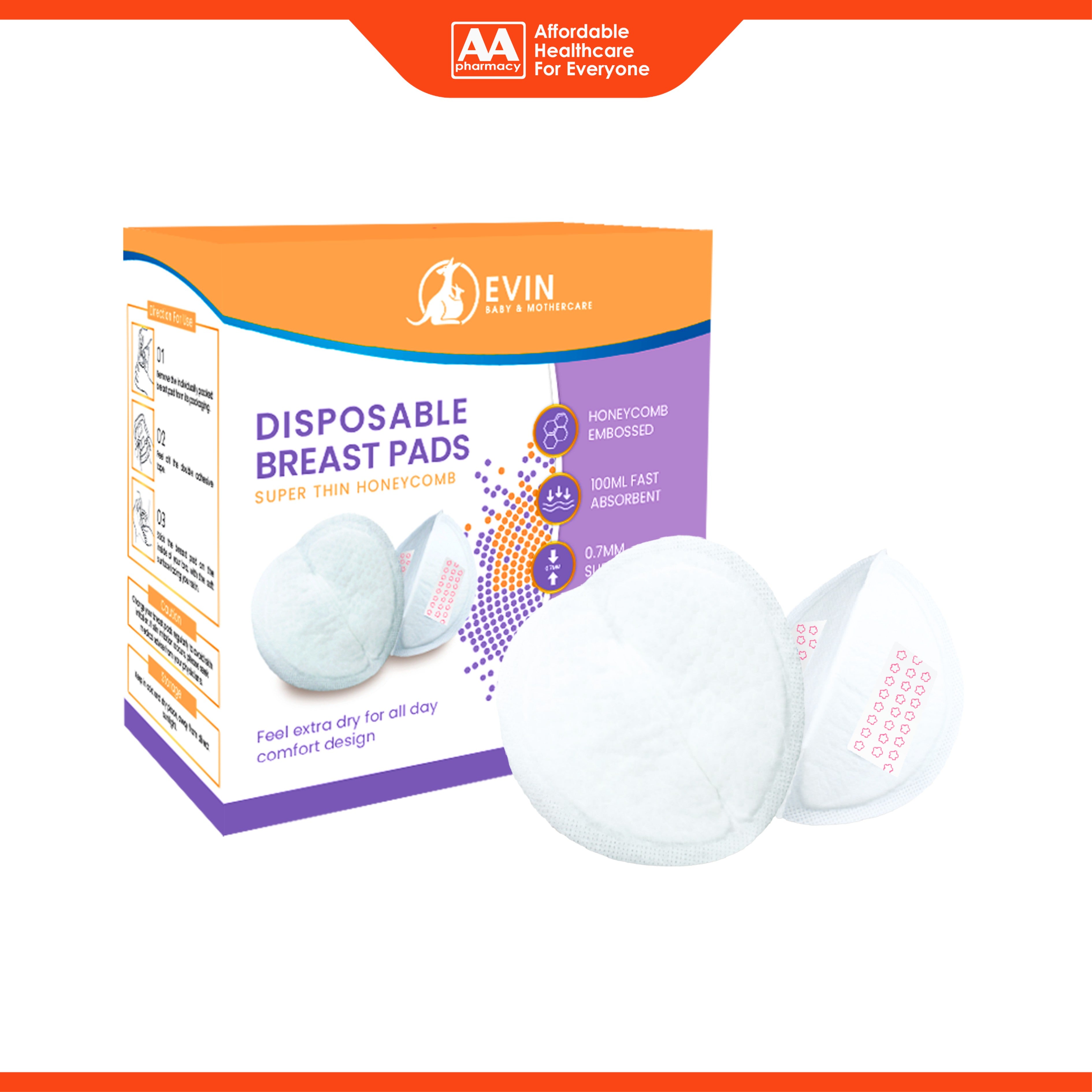 Evin Disposable Breast Pad 40's