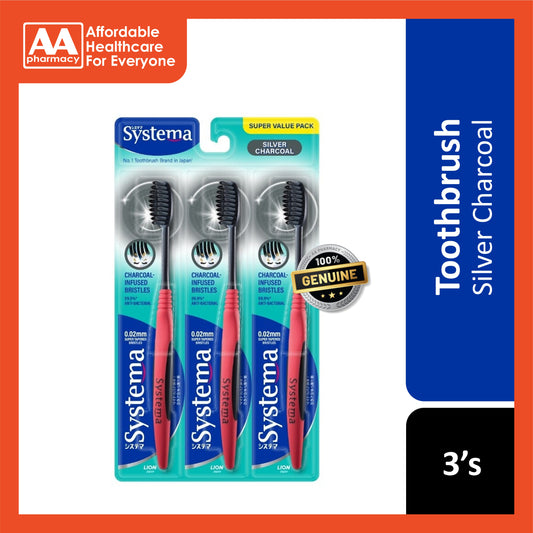Systema Toothbrush (Silver Charcoal, Soft) 3's