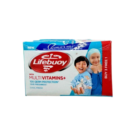 Lifebuoy Bar Soap with Multivitamins (Cool Fresh) 100gx4's [Value Pack]