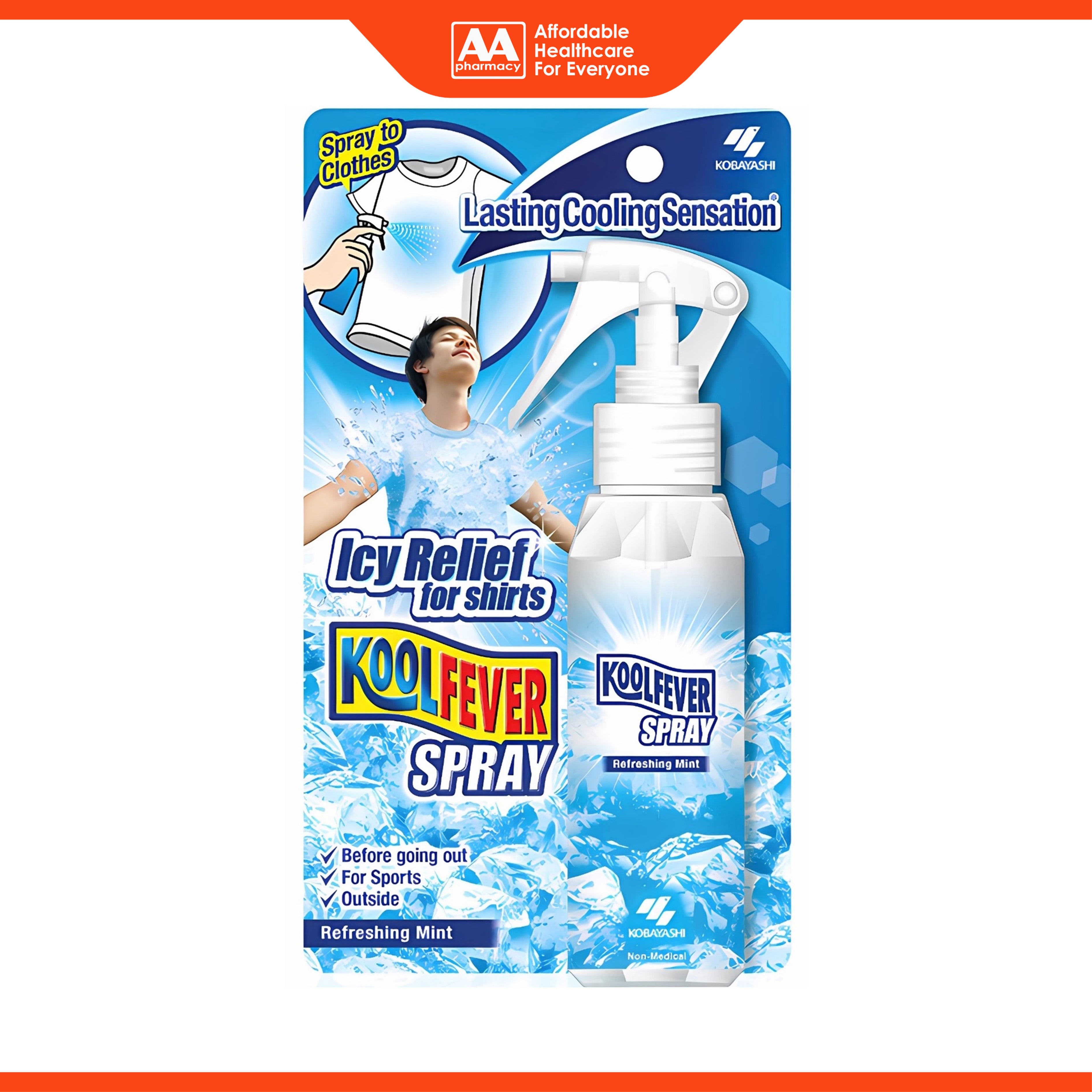 KoolFever Refreshing Mint Cooling Spray for Clothes (100ml) - Icy Relief For Shirts