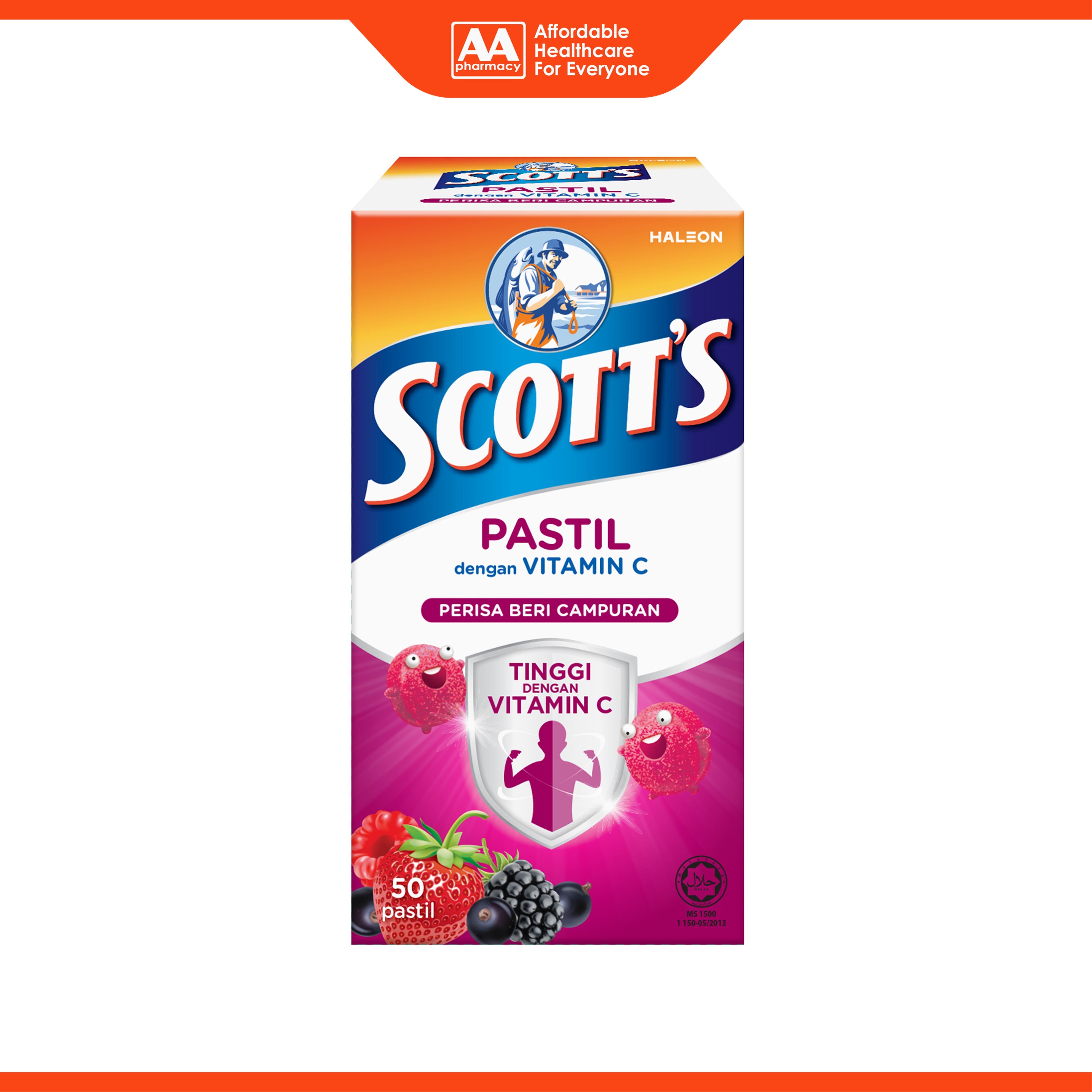 Scott's Pastilles with Vitamin C (Mixed Berries Flavour) 50's