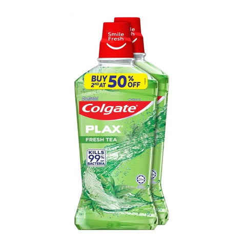 Colgate Plax (Fresh Tea) Mouthwash 750mLx2's [Twinpack]