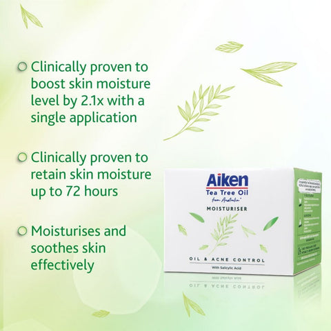 Aiken Tea Tree Moisturiser with Salicylic Acid 75mL (Oil and Acne Control)