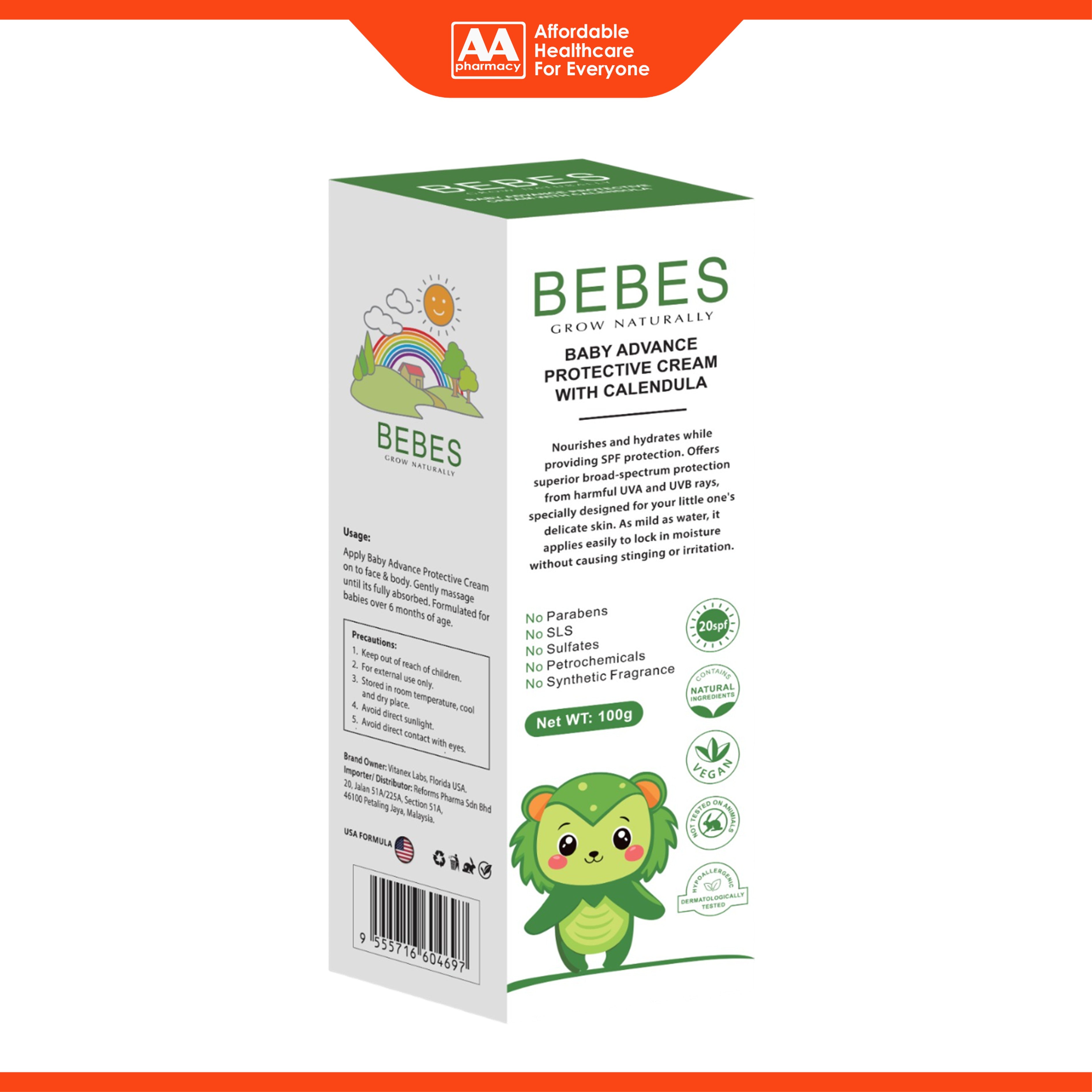 Bebes Baby Advance Protective Cream with Calendula 85g
