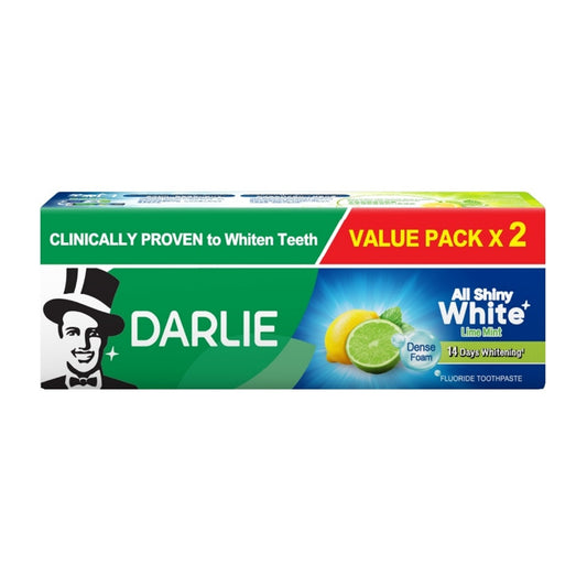 Darlie All Shiny White (Lime Mint) Fluoride Toothpaste 140gx2's [Value Pack]