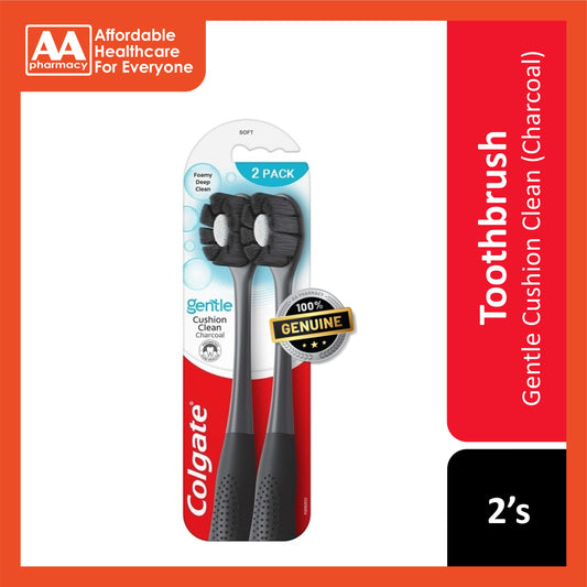 Colgate Toothbrush (Gentle Cushion Clean Charcoal, Soft) 2's