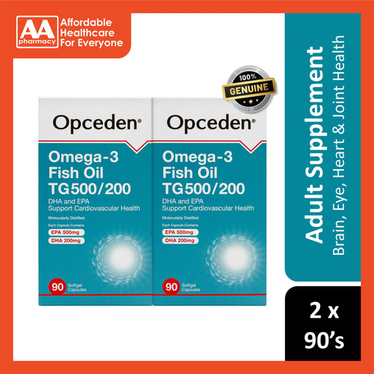 Opceden Omega-3 Fish Oil TG 500/200 Softgel Capsule 2x90's [Twinpack]